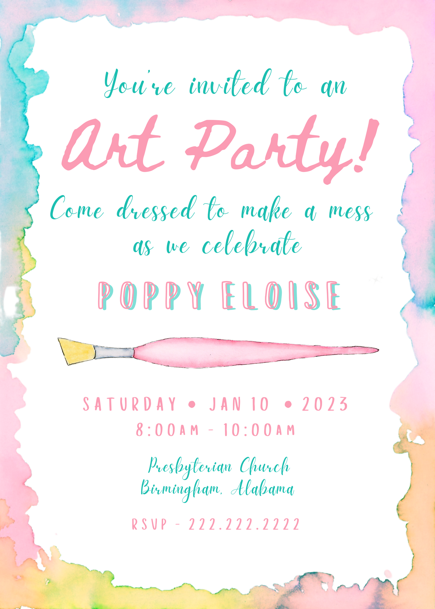 Art Party Invitation