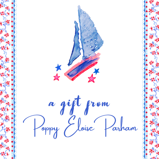 Patriotic Boat Gift Tag